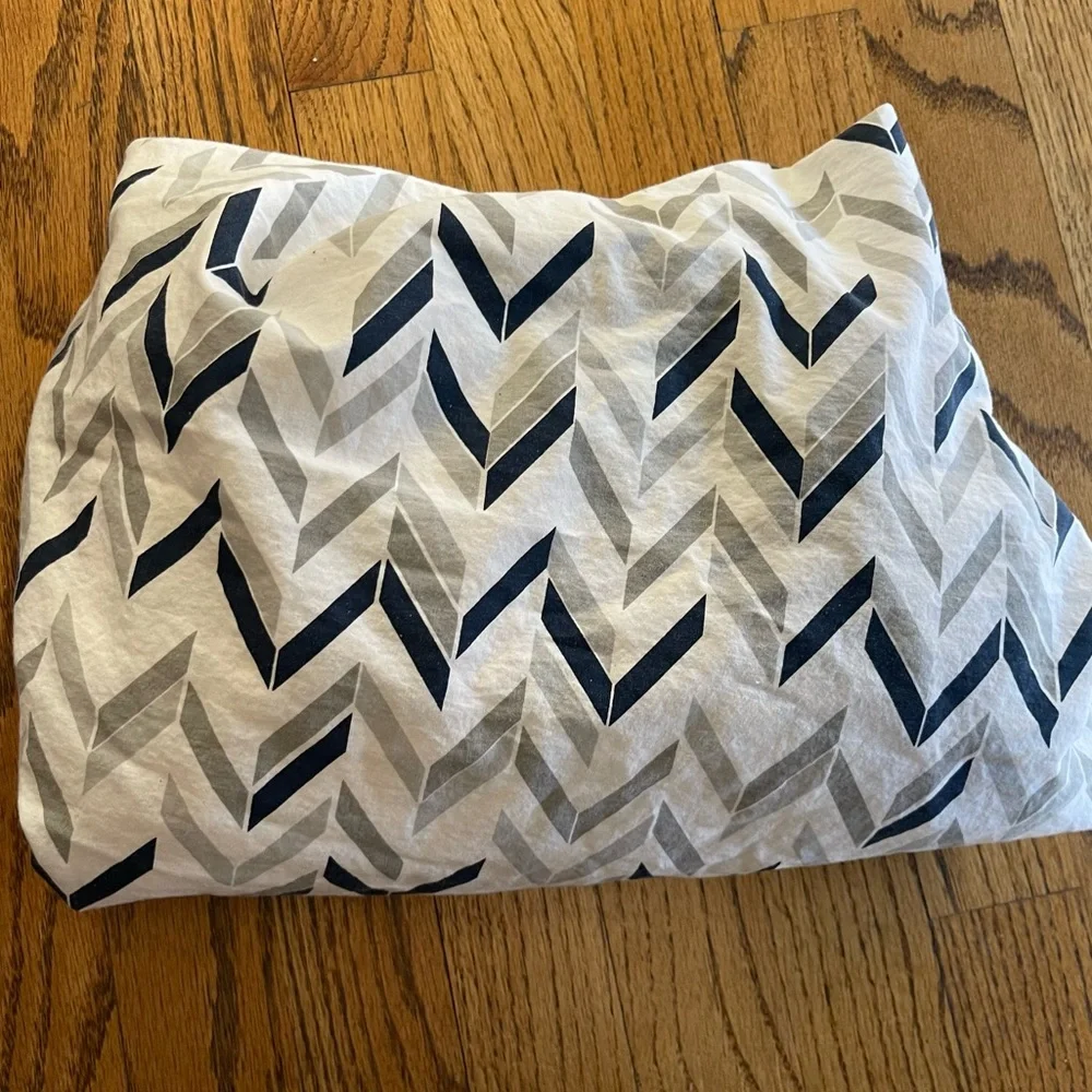 Wendy Bellissimo Fitted Crib Sheet 100% Cotton Blue Gray White